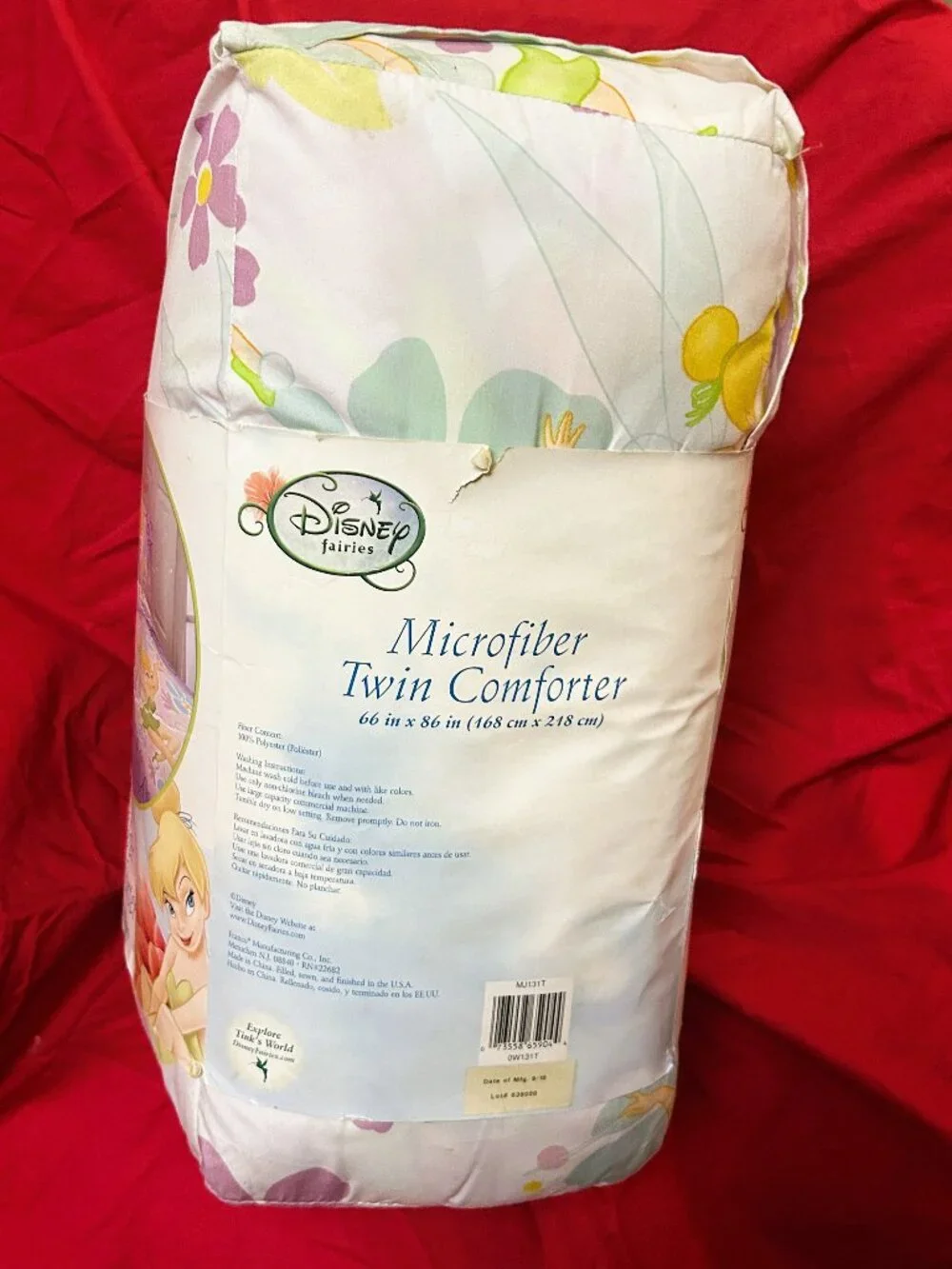 NEW~TWIN Comforter Sheet set~vtg DISNEY PRINCESS~FAIRIES TINKERBELL~cotton rich